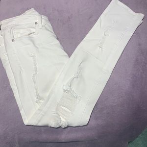 Just Black White Distressed Skinny Jeans